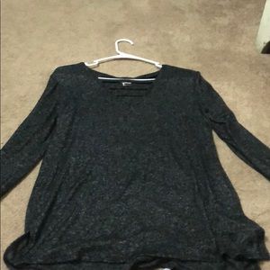 Super long sweater w/ intricate neckline